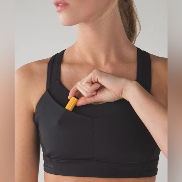 Lululemon Rack Pack Bra Crossback Sports Bra Black Size 8 - Picture 2 of 10